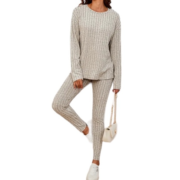 Pants - Causal Ribbed Pants Set